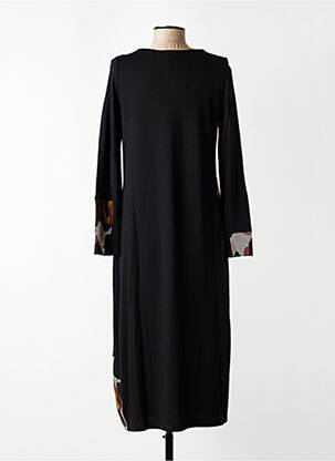 Robe longue manches longues manches longues noir ALEMBIKA femme