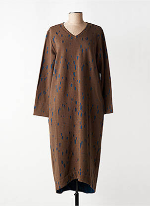 Robe mi-longue manches longues manches longues marron GERSHON BRAM femme