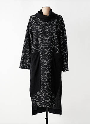 Robe mi-longue manches longues manches longues noir GERSHON BRAM femme
