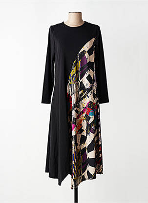 Robe mi-longue manches 3/4 manches 3/4 noir KOZAN femme