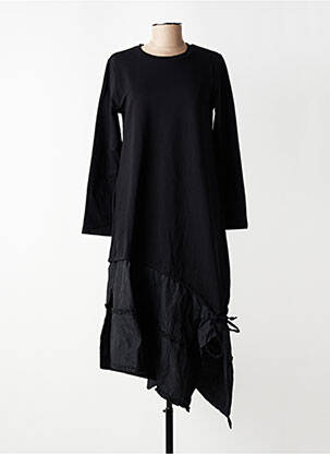 Robe mi-longue manches 3/4 manches 3/4 noir KOZAN femme
