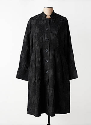 Manteau long coupe cintrée sans capuche noir GERSHON BRAM femme