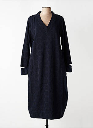 Robe mi-longue manches longues manches longues bleu GERSHON BRAM femme