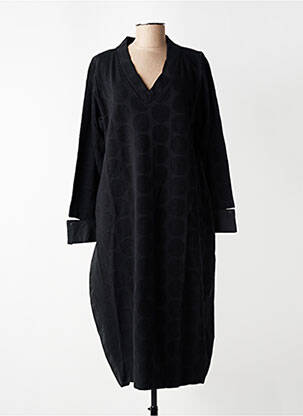 Robe mi-longue manches longues manches longues noir GERSHON BRAM femme