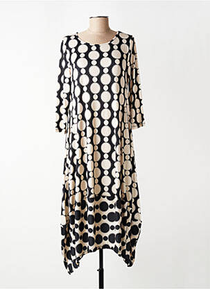 Robe mi-longue manches 3/4 manches 3/4 noir KOZAN femme