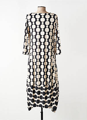 Robe mi-longue manches 3/4 manches 3/4 noir KOZAN femme