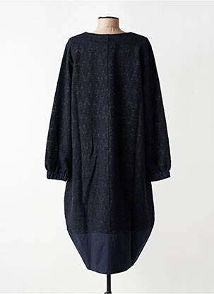 Robe mi-longue imprimé fantaisie manches longues bleu GERSHON BRAM femme
