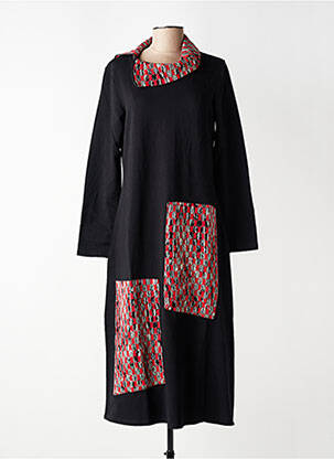 Robe mi-longue manches longues manches longues rouge KOZAN femme