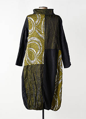 Manteau long coupe cintrée sans capuche vert KOZAN femme