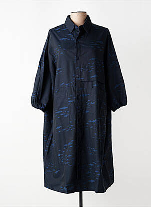 Manteau long poches sans capuche bleu GERSHON BRAM femme