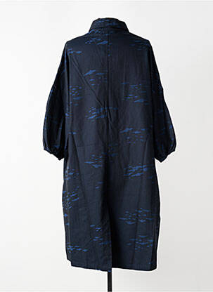 Manteau long poches sans capuche bleu GERSHON BRAM femme