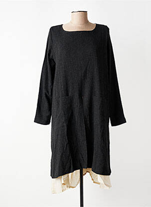 Robe mi-longue manches 3/4 manches 3/4 noir GERSHON BRAM femme