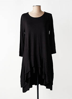 Robe mi-longue manches 3/4 manches 3/4 noir KOZAN femme