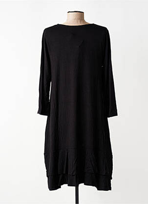 Robe mi-longue manches 3/4 manches 3/4 noir KOZAN femme