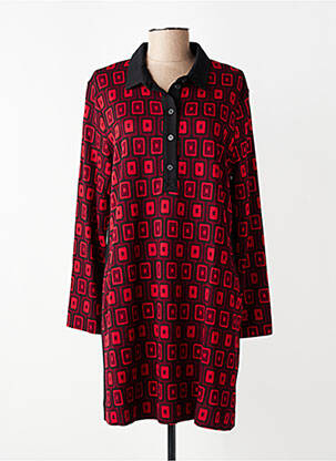 Robe courte manches longues manches longues rouge ALEMBIKA femme