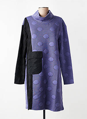Robe courte manches longues manches longues violet KOZAN femme