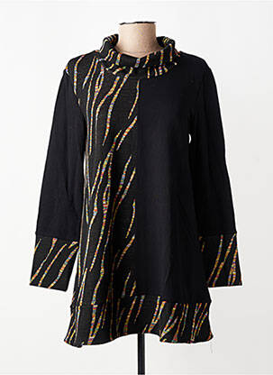 Pull tunique stretch manches longues noir KOZAN femme