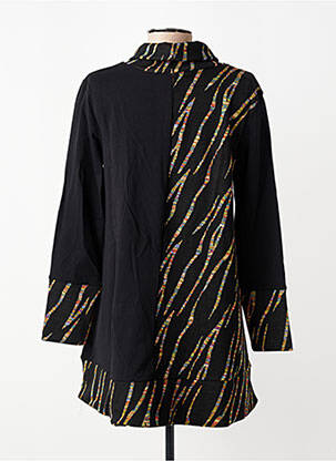 Pull tunique stretch manches longues noir KOZAN femme