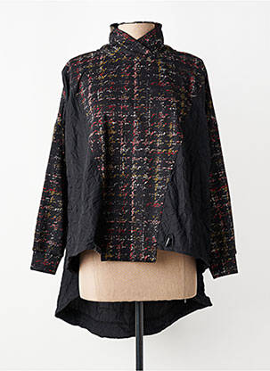Tunique manches longues coupe asymétrique noir KOZAN femme