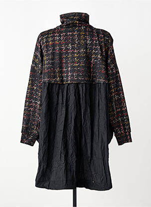 Tunique manches longues coupe asymétrique noir KOZAN femme