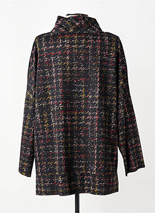 Top imprimé fantaisie manches 3/4 noir KOZAN femme