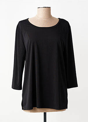 T-shirt manches 3/4 manches 3/4 noir KOZAN femme