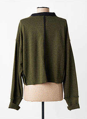 Pull tissage chiné manches longues vert GERSHON BRAM femme