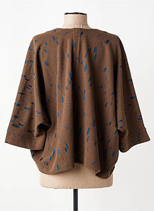 Top col carré manches 3/4 marron GERSHON BRAM femme