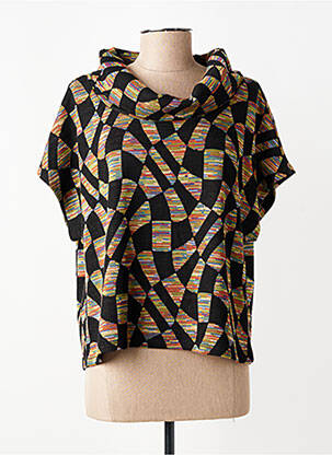 Top stretch manches courtes noir KOZAN femme