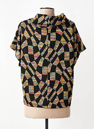 Top stretch manches courtes noir KOZAN femme