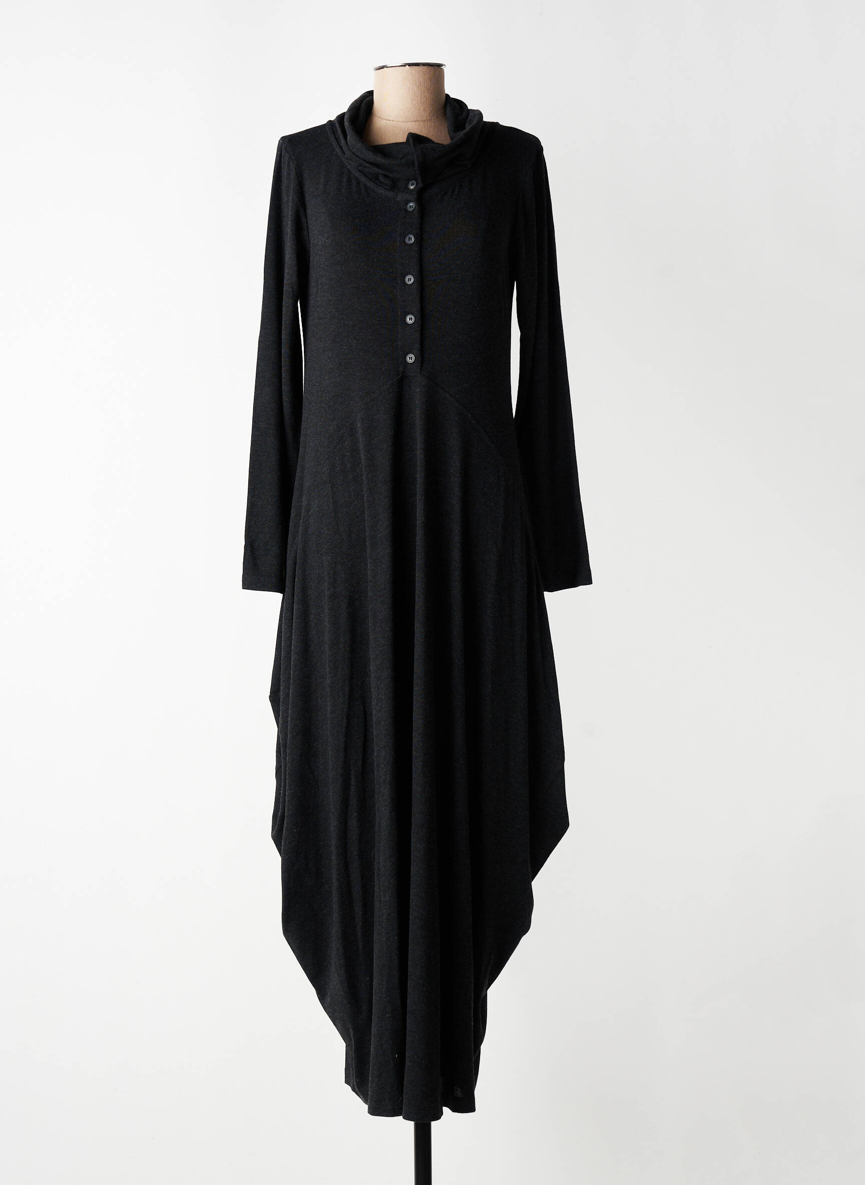 Robe longue manches longues manches longues gris URBAN BY ALEMBIKA femme