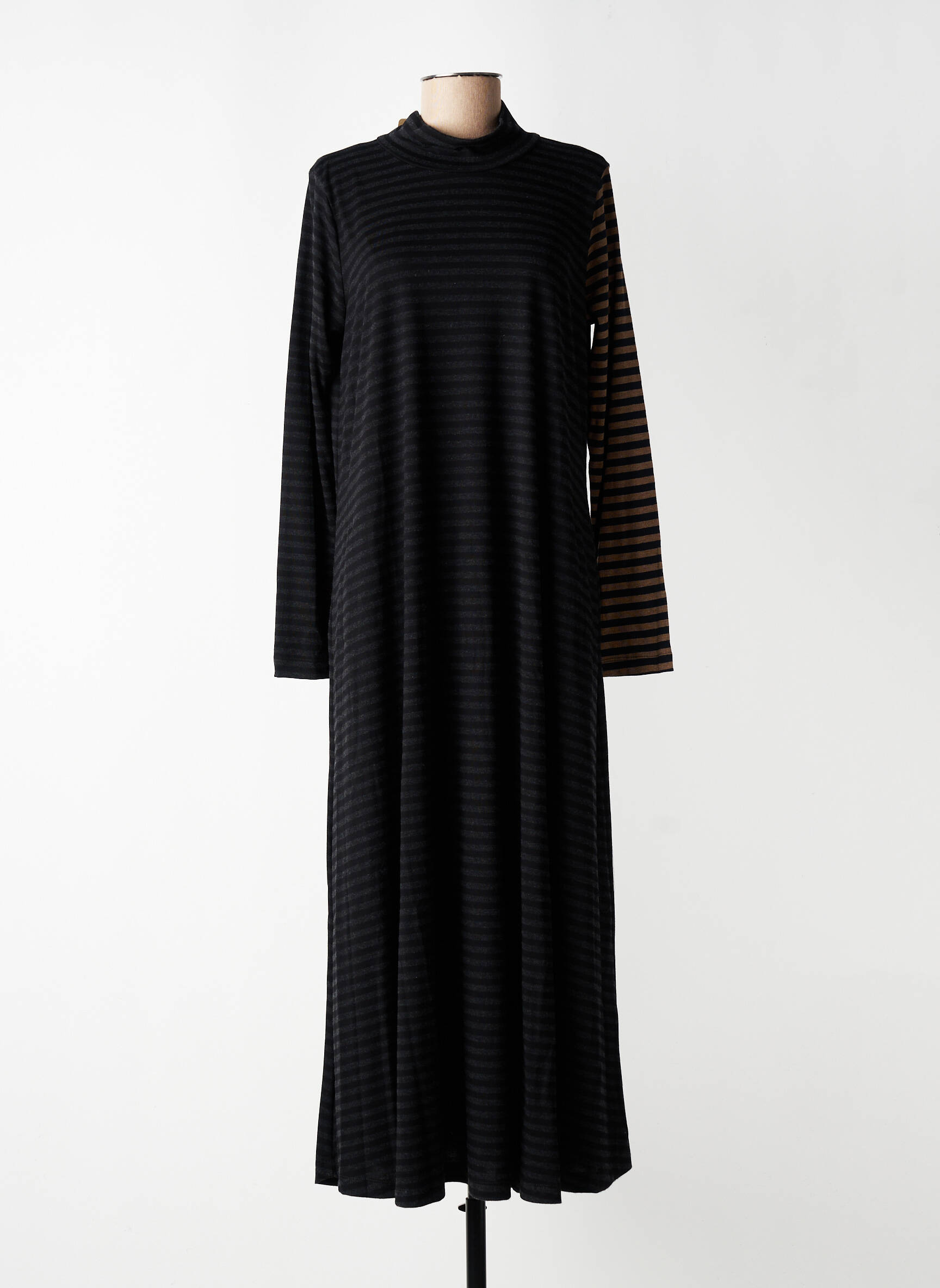 Robe longue manches longues manches longues noir URBAN BY ALEMBIKA femme