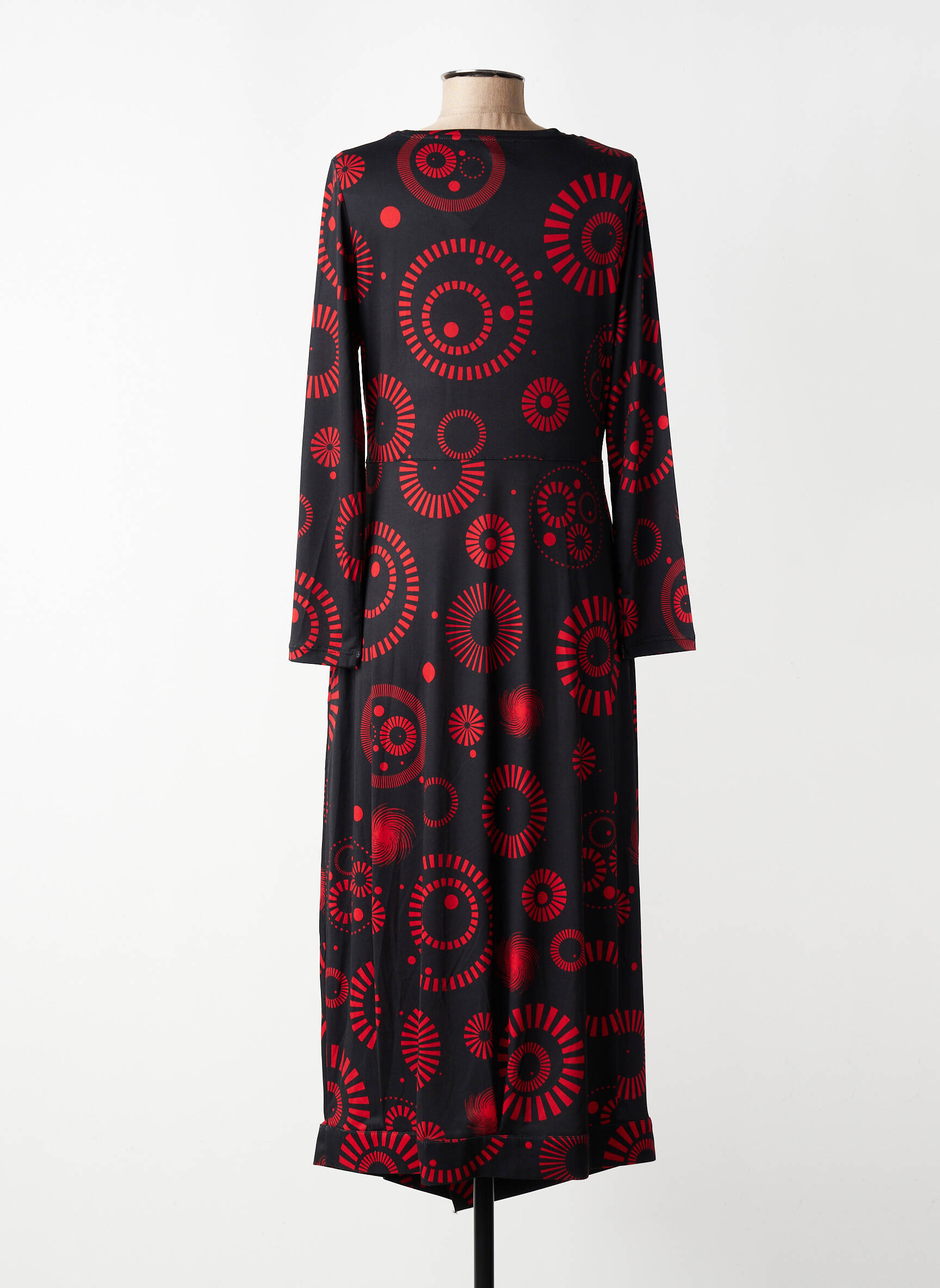 Robe longue manches longues manches longues rouge KOZAN femme