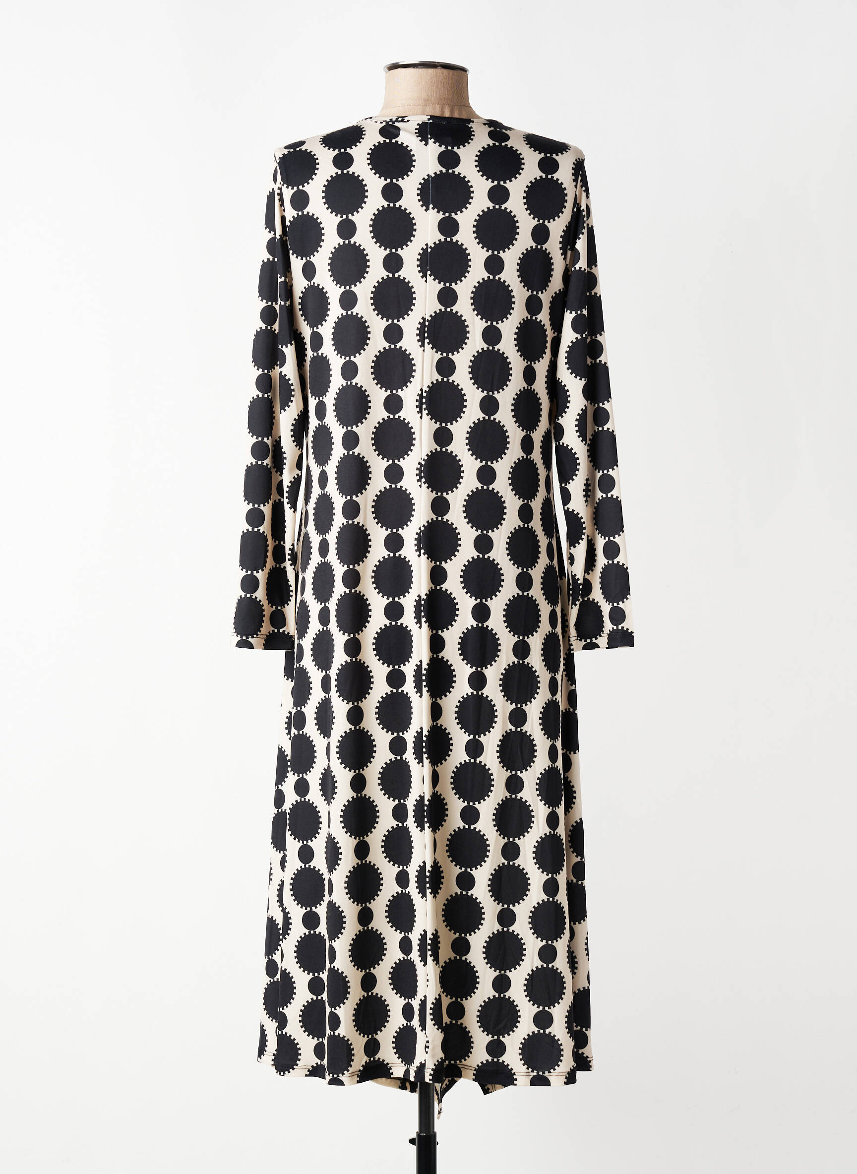 Robe mi-longue manches longues manches longues beige KOZAN femme
