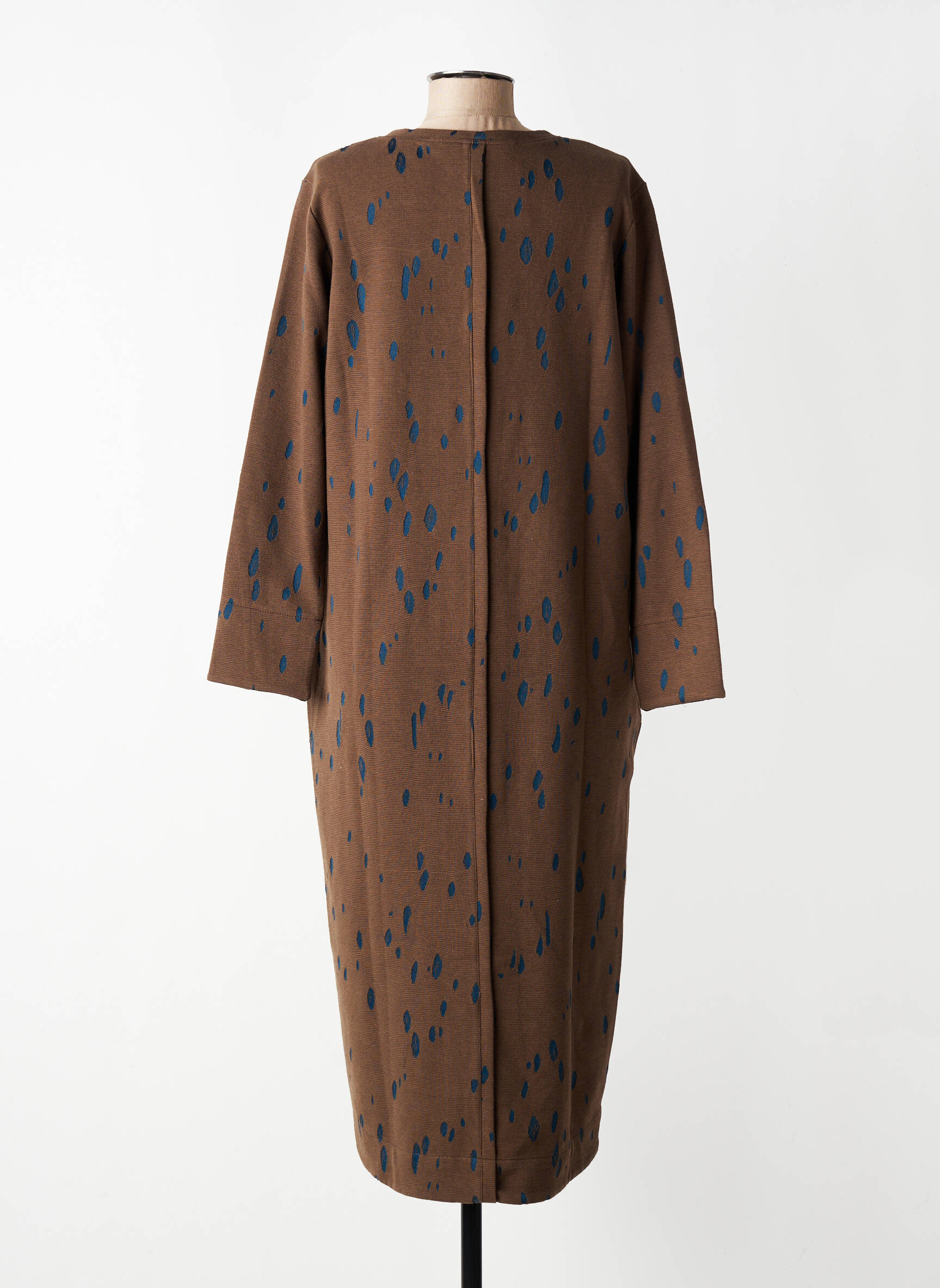 Robe mi-longue manches longues manches longues marron GERSHON BRAM femme