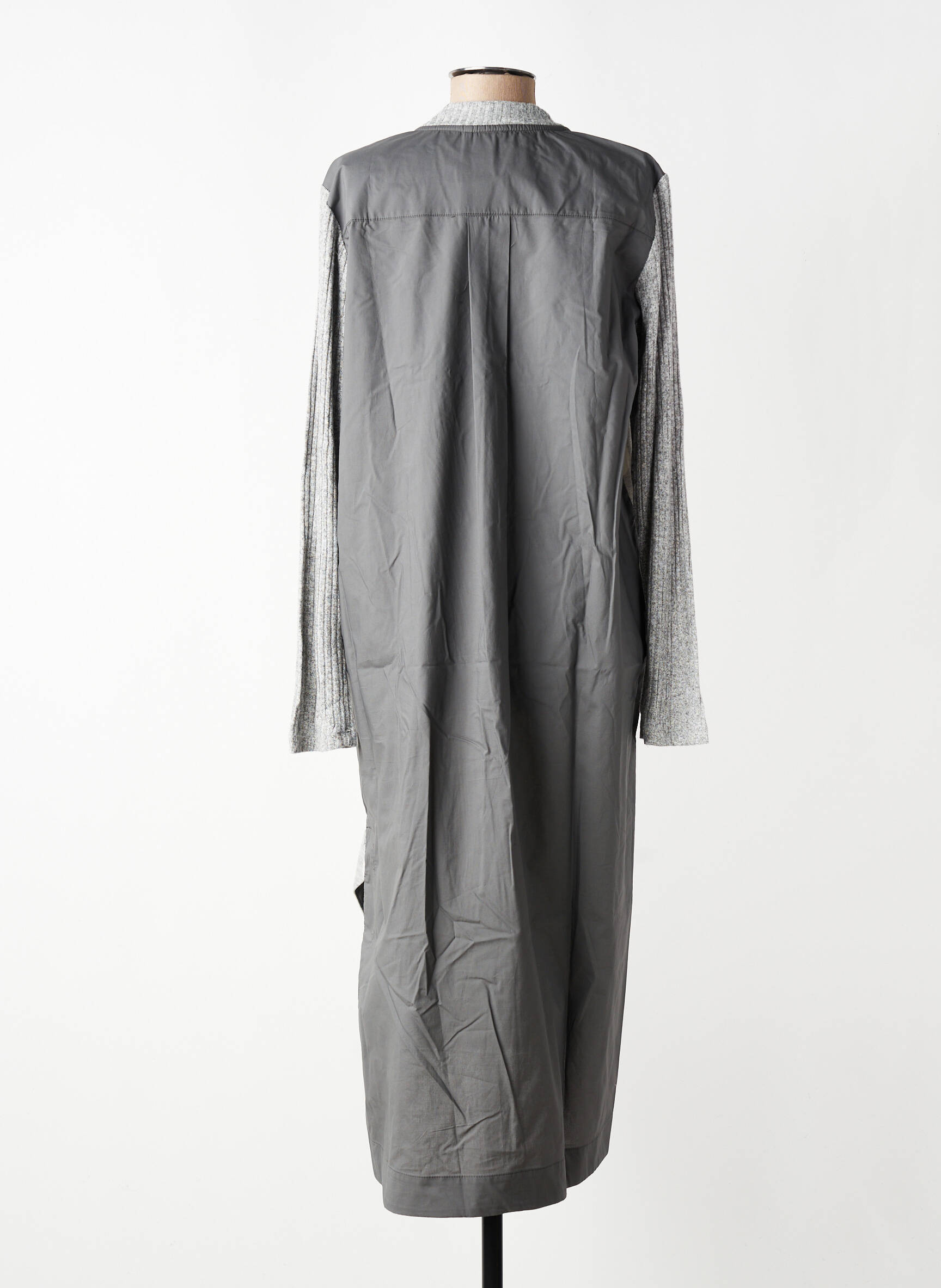 Robe mi-longue manches longues manches longues gris GERSHON BRAM femme