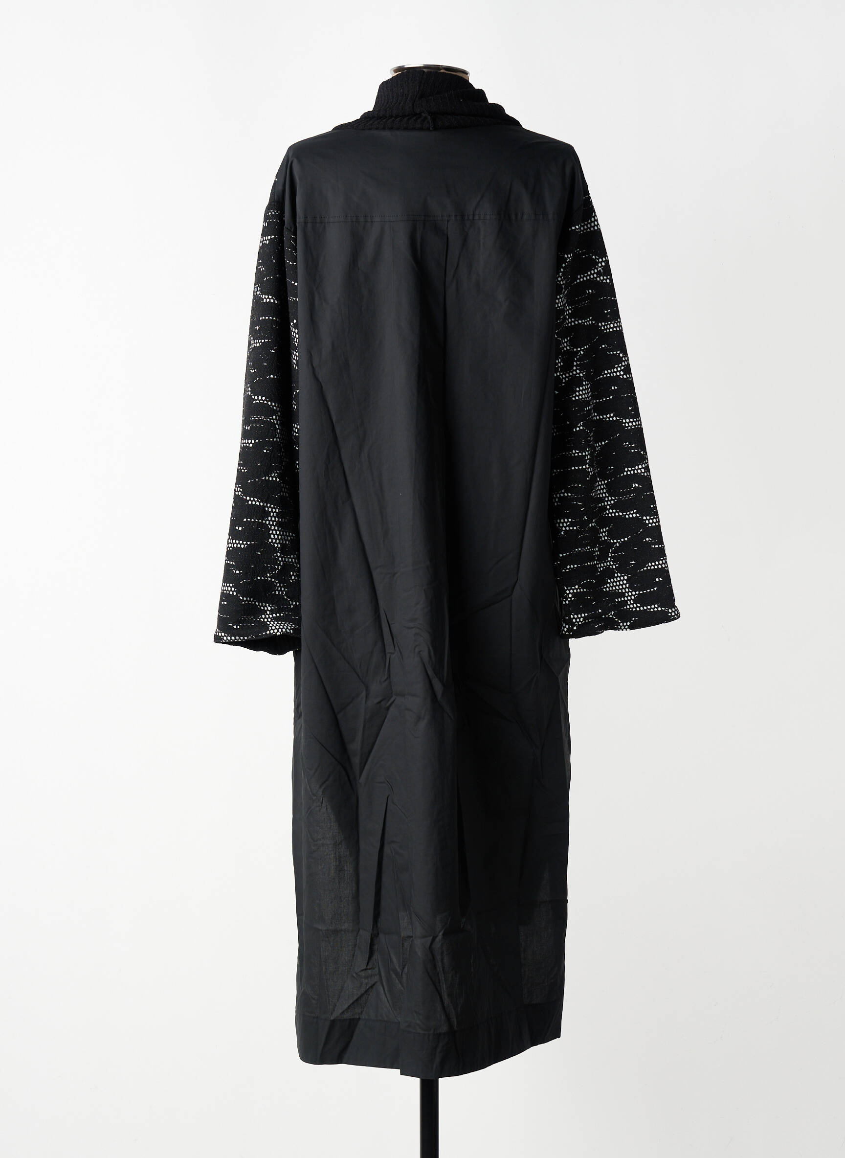 Robe mi-longue manches longues manches longues noir GERSHON BRAM femme