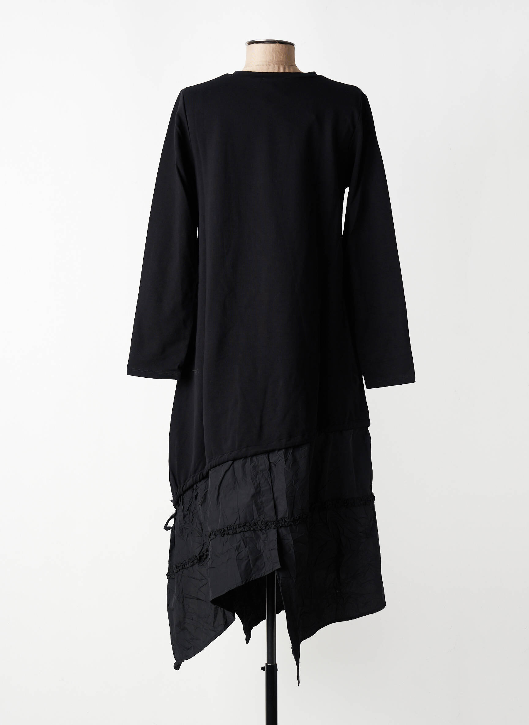 Robe mi-longue manches 3/4 manches 3/4 noir KOZAN femme