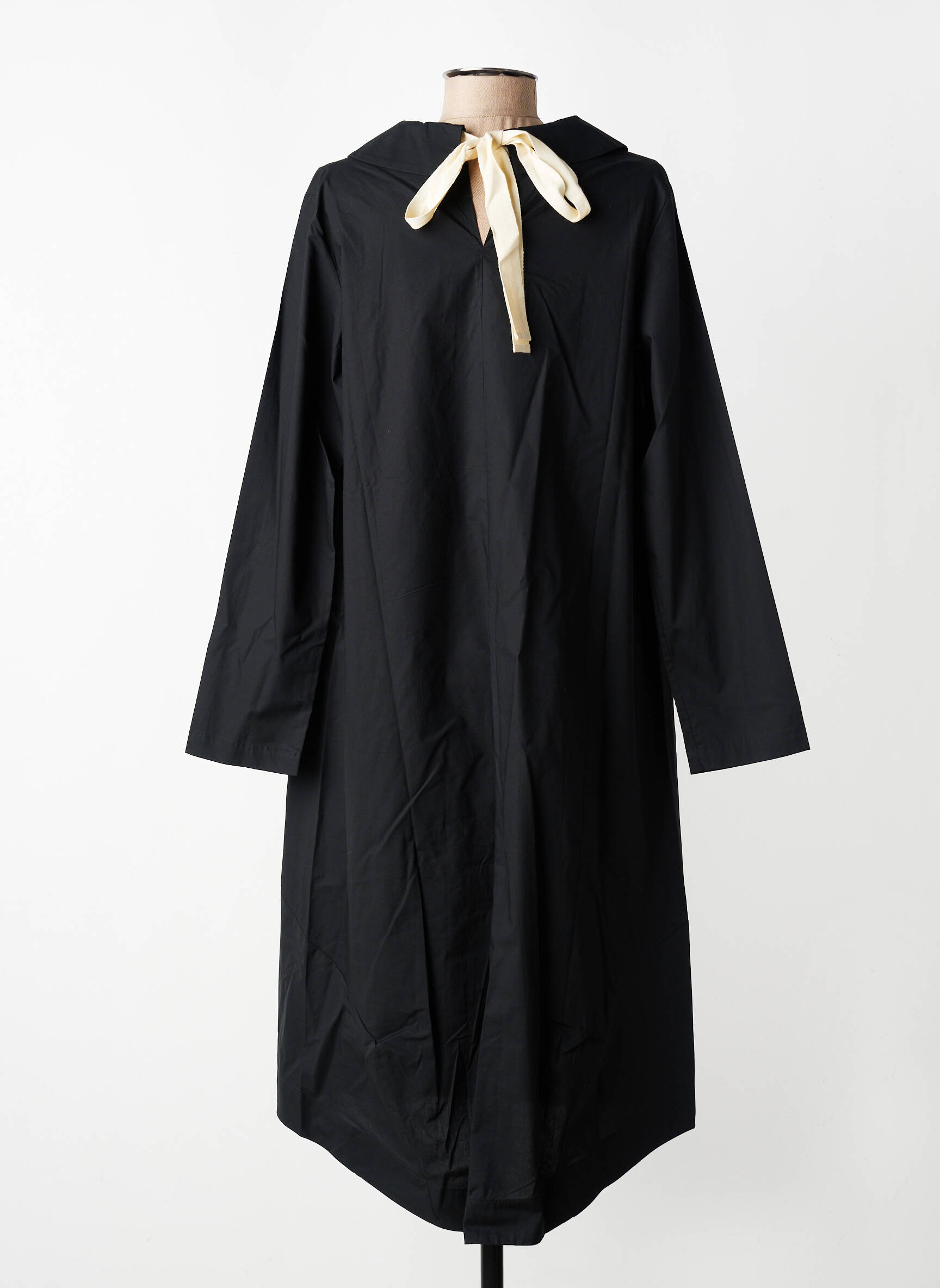 Robe mi-longue manches longues manches longues noir GERSHON BRAM femme