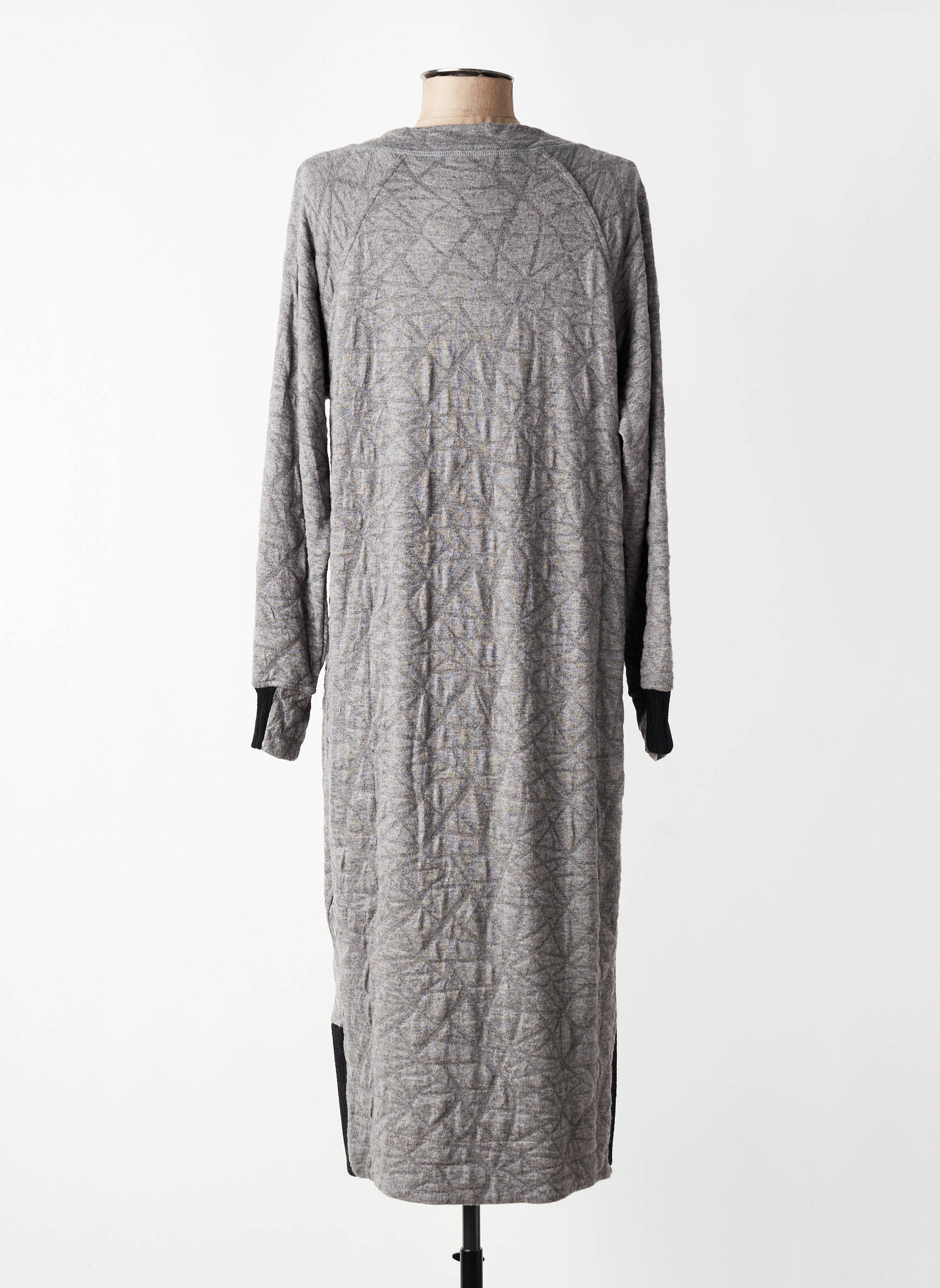 Robe mi-longue manches longues manches longues gris GERSHON BRAM femme