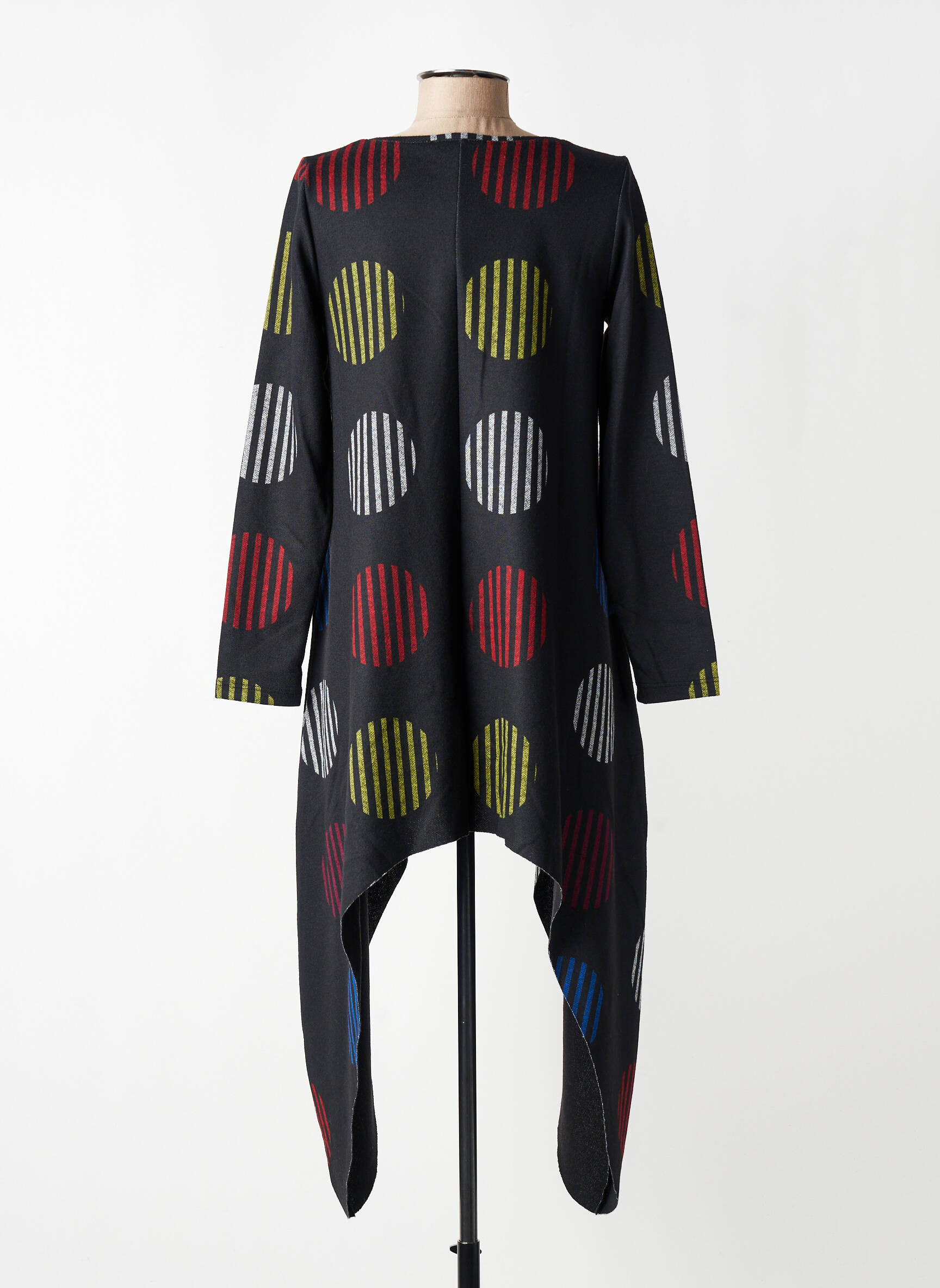Pull tunique stretch manches 3/4 noir KOZAN femme