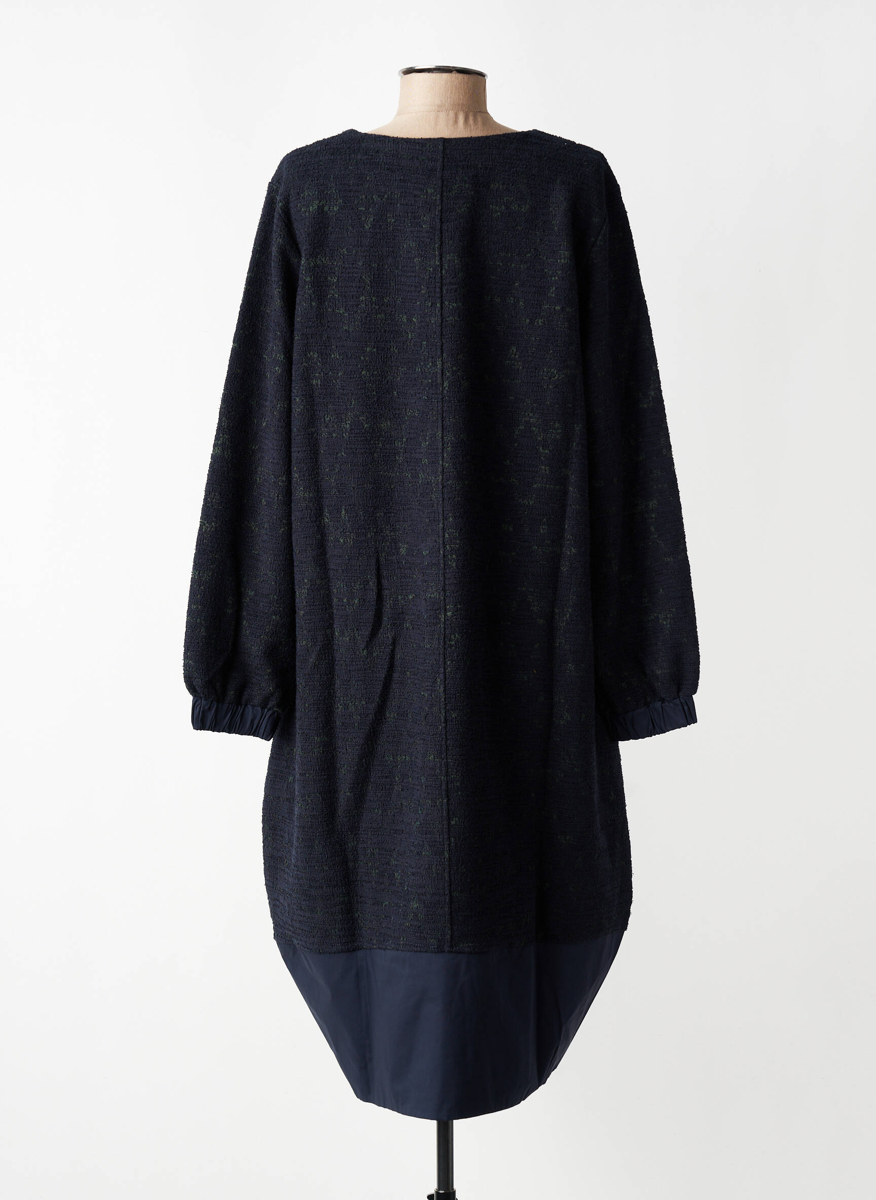 Robe mi-longue imprimé fantaisie manches longues bleu GERSHON BRAM femme