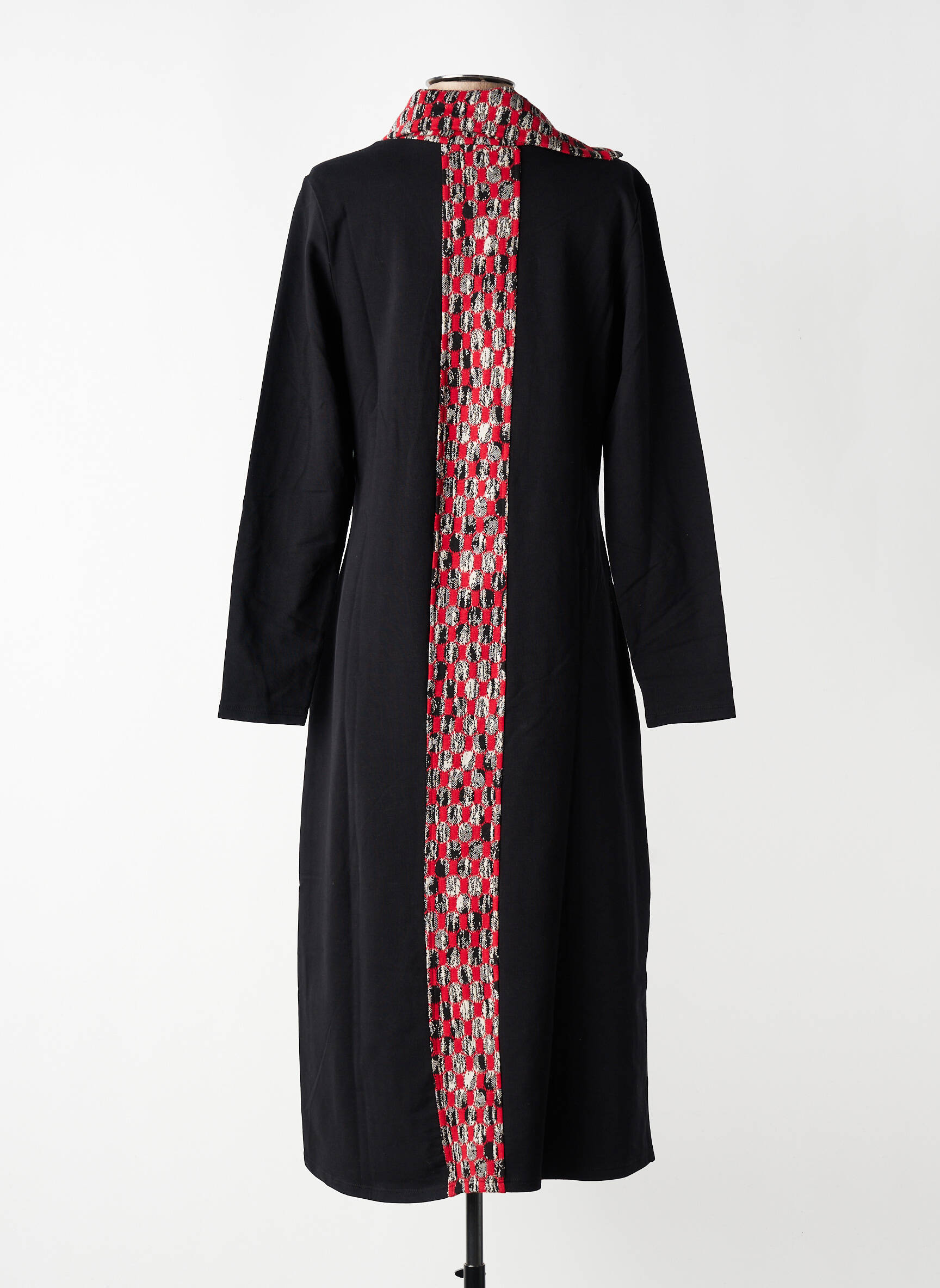 Robe mi-longue manches longues manches longues rouge KOZAN femme