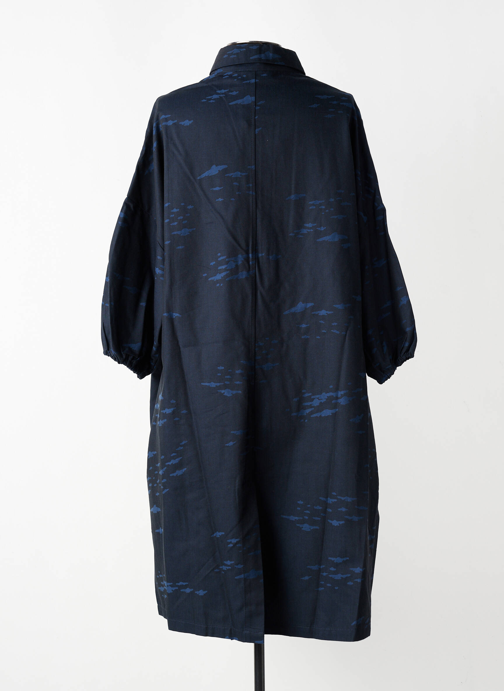 Manteau long poches sans capuche bleu GERSHON BRAM femme