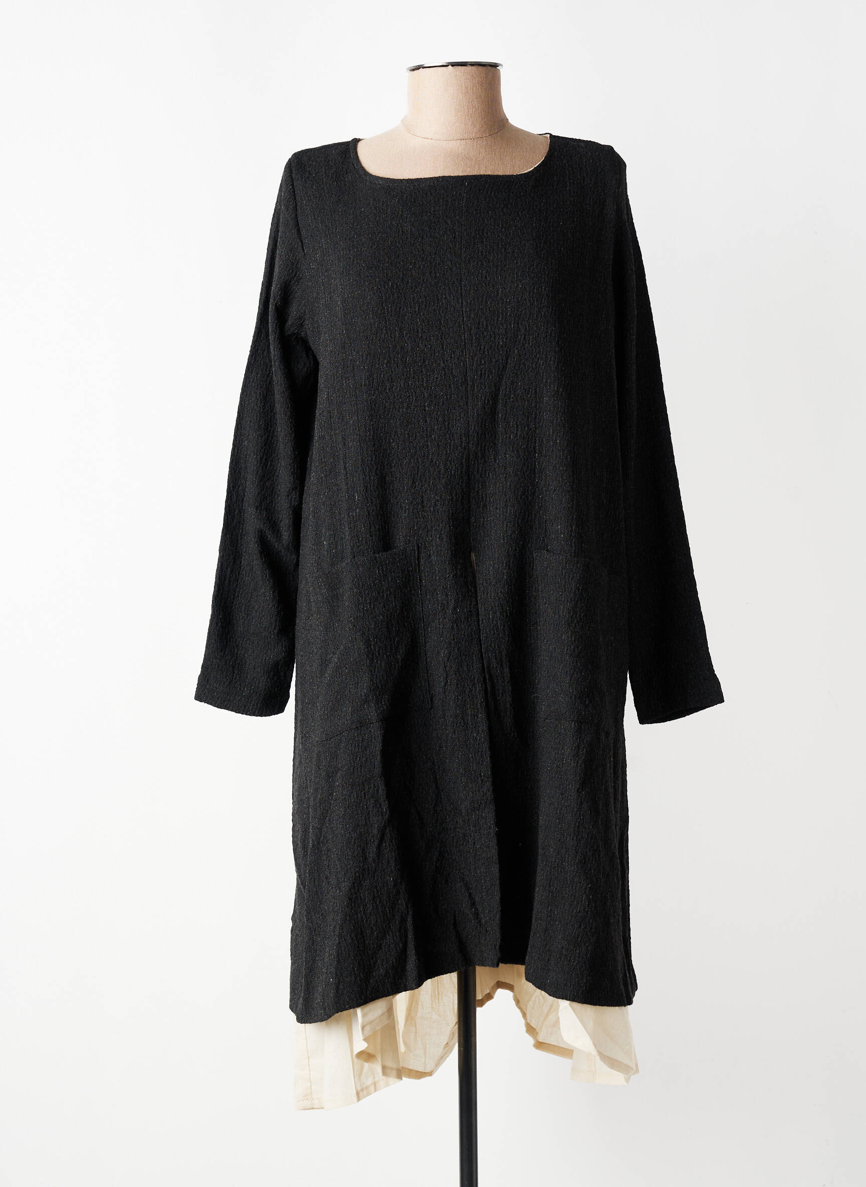 Robe mi-longue manches 3/4 manches 3/4 noir GERSHON BRAM femme