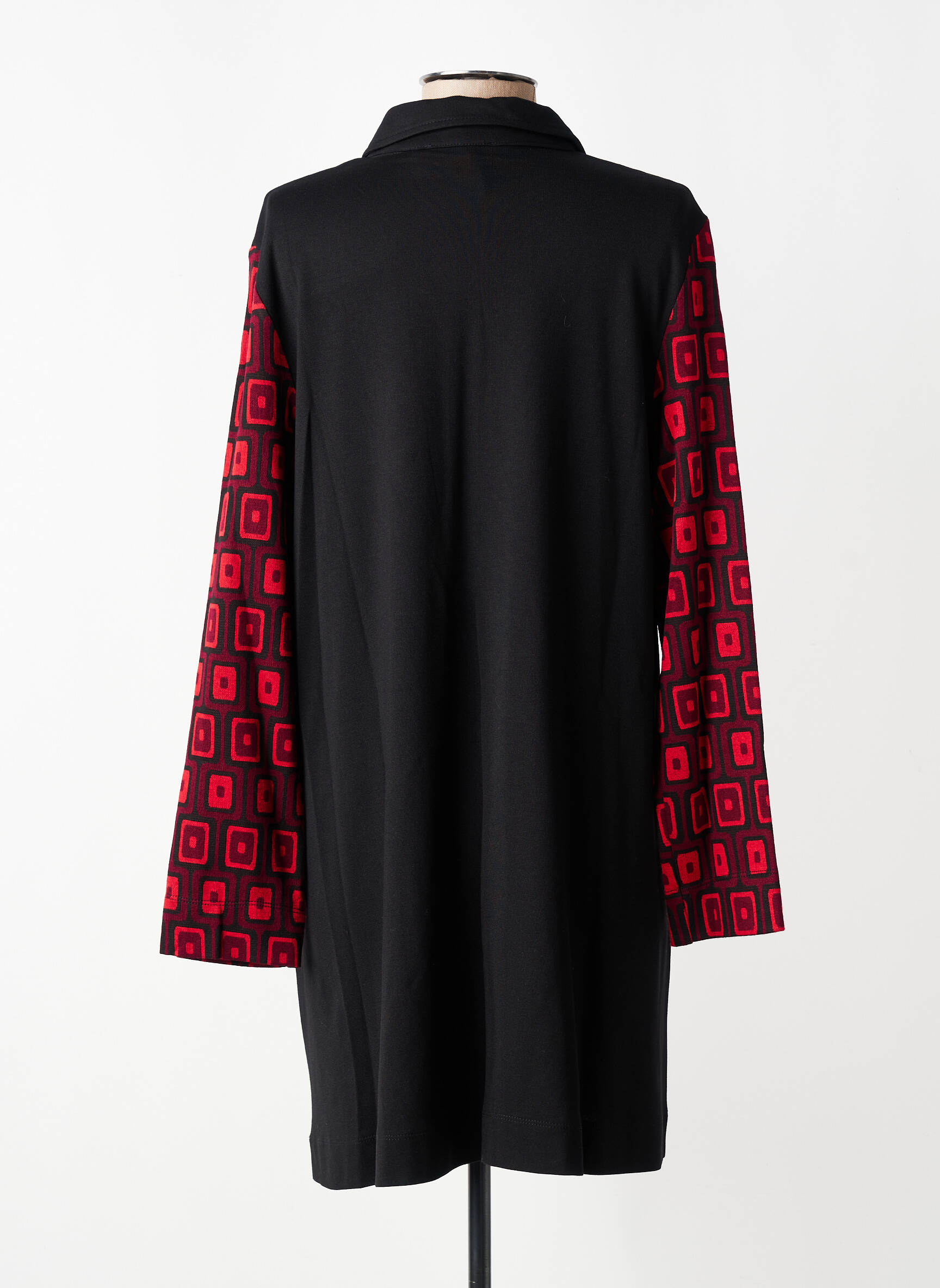 Robe courte manches longues manches longues rouge ALEMBIKA femme