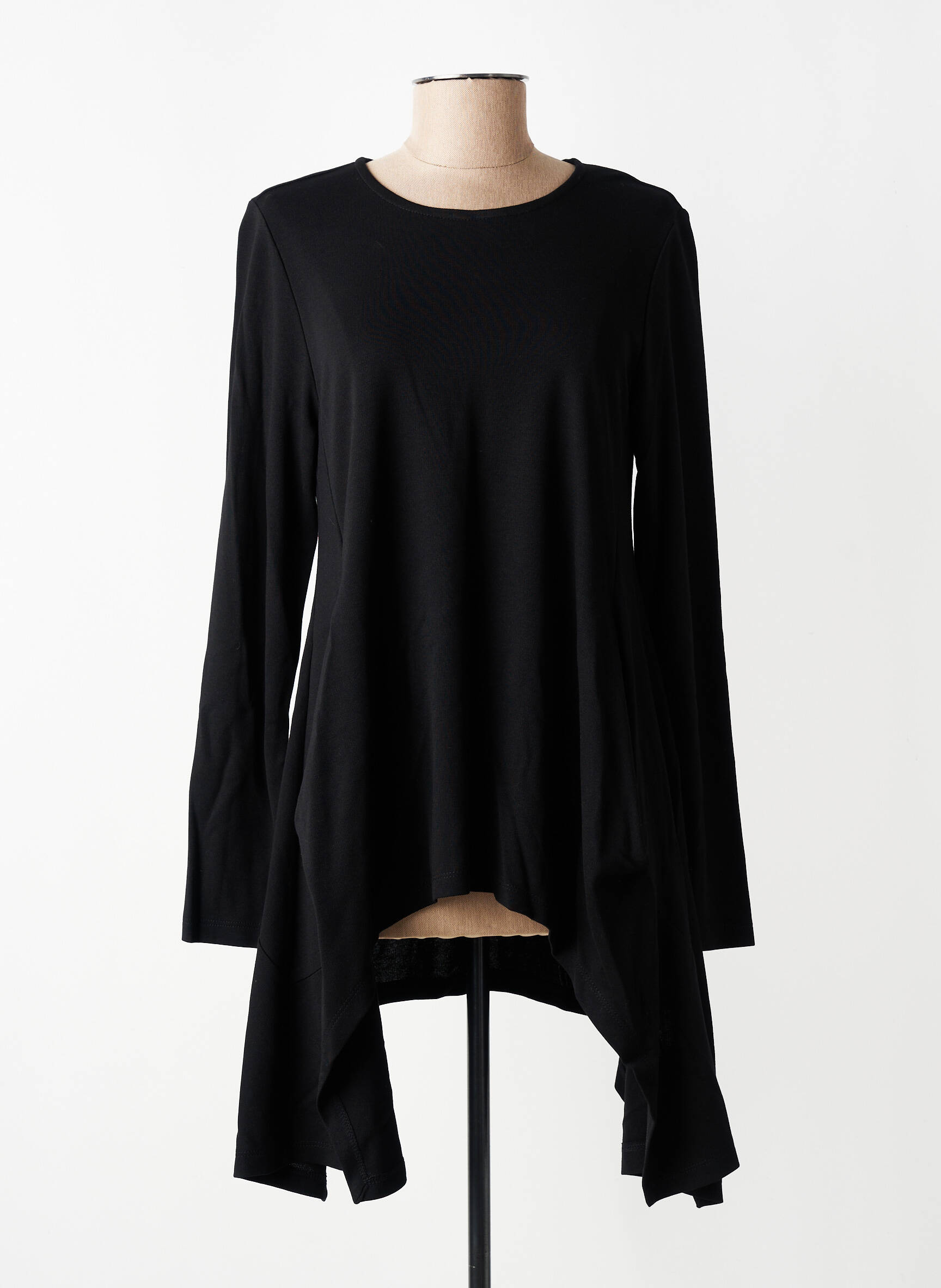 Tunique manches longues col rond noir ALEMBIKA femme