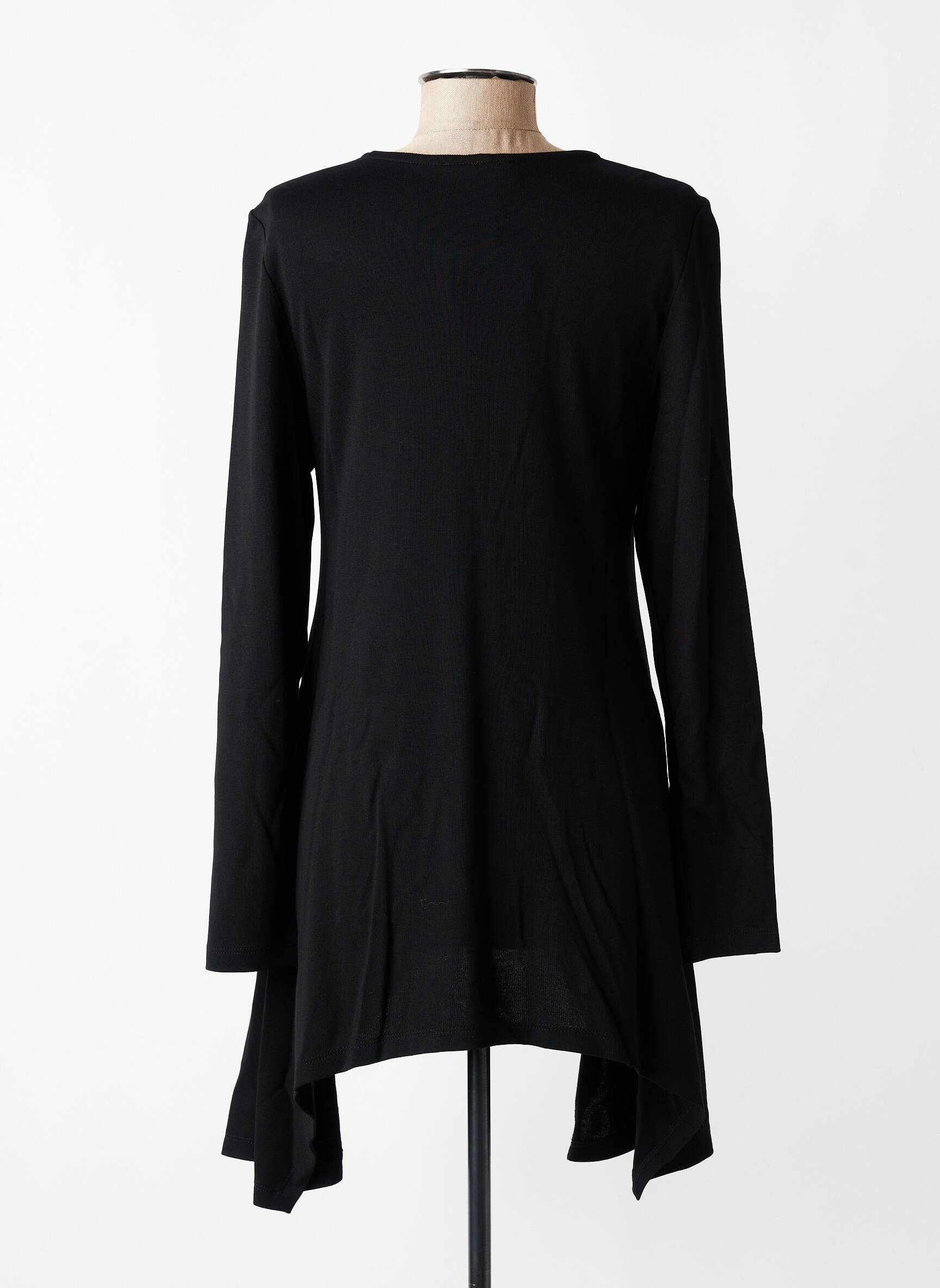 Tunique manches longues col rond noir ALEMBIKA femme