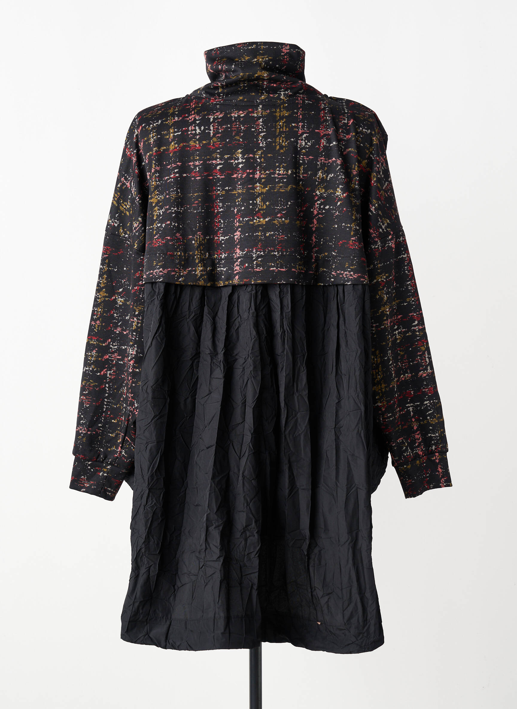 Tunique manches longues coupe asymétrique noir KOZAN femme