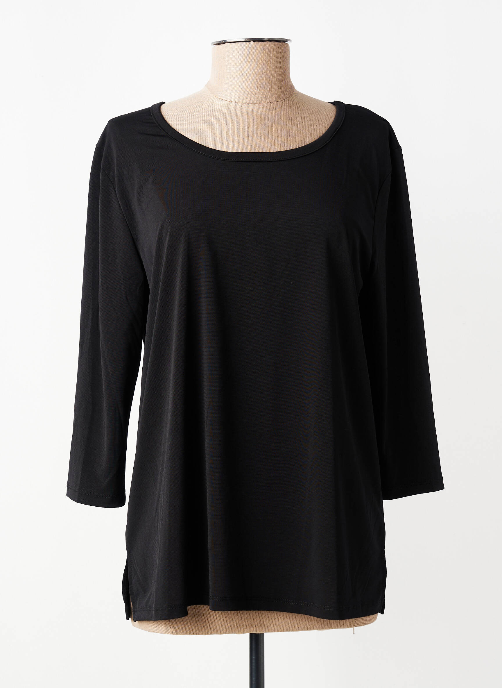 T-shirt manches 3/4 manches 3/4 noir KOZAN femme